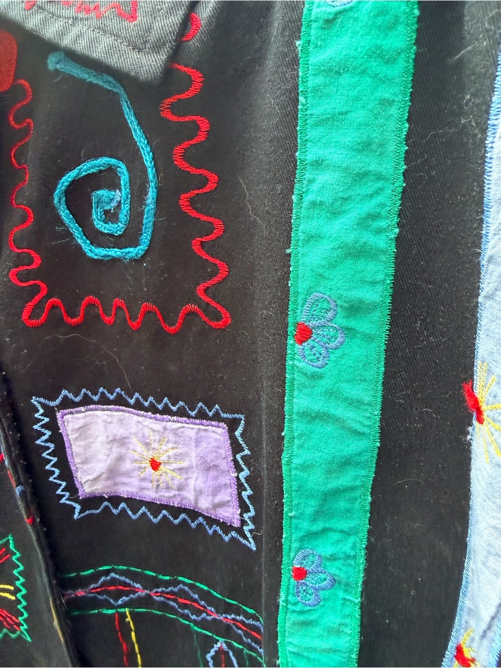 VTG Embroidered Liz & Me 100% Cotton Patchwork Art to Wear Button-Up Jacket- 3X - Picture 7 of 9